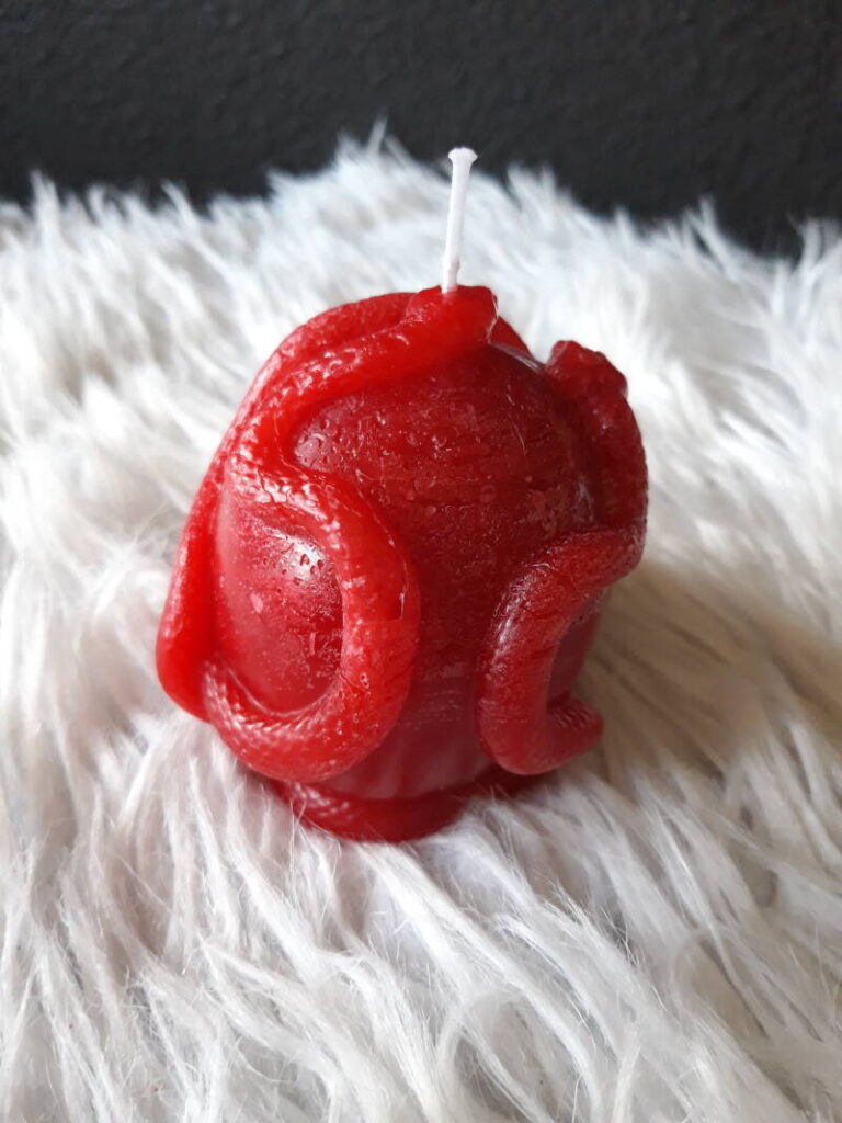 Skull Candle - Kaars - Halloween - Schedel decoratie - Kaarsen- met slang - Afbeelding 6
