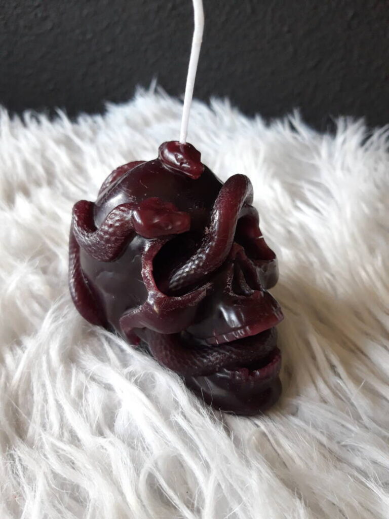 Skull Candle - Kaars - Halloween - Schedel decoratie - Kaarsen- met slang - Afbeelding 7