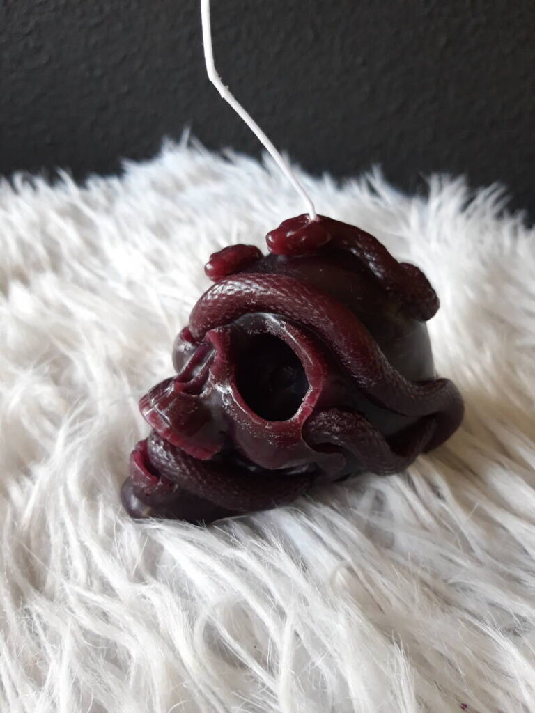 Skull Candle - Kaars - Halloween - Schedel decoratie - Kaarsen- met slang - Afbeelding 8