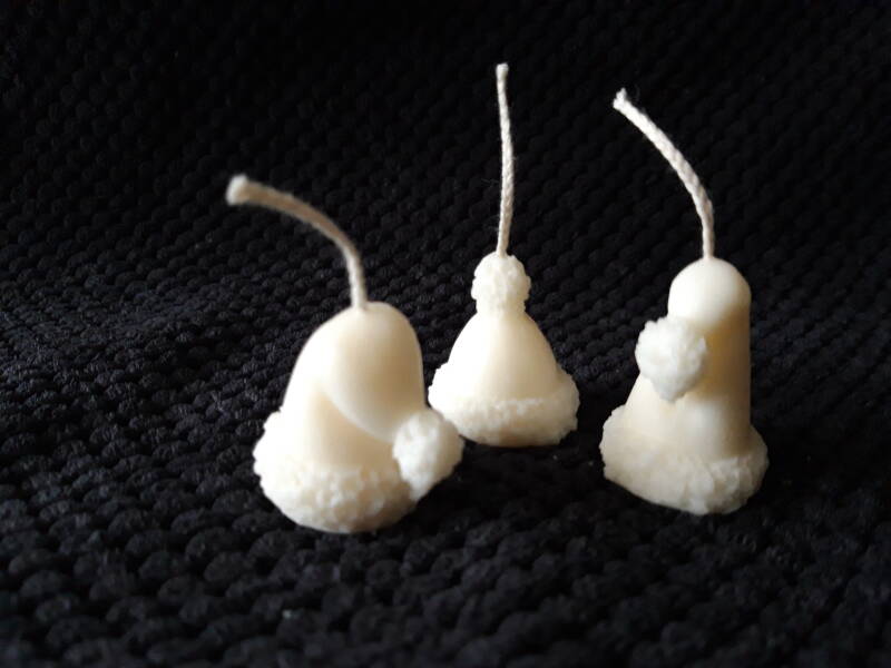 3 warme mutsen kaarsen- candles