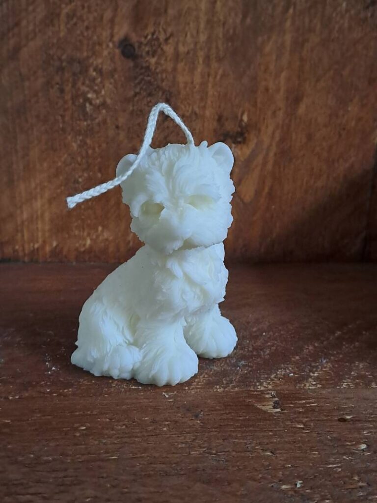 Hond  west highland terrier kaars - candle - handgemaakt - Afbeelding 2