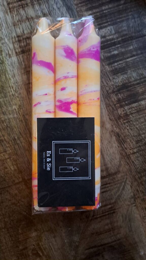 Cadeauset  met 3 marble dinerkaarsen - Afbeelding 4