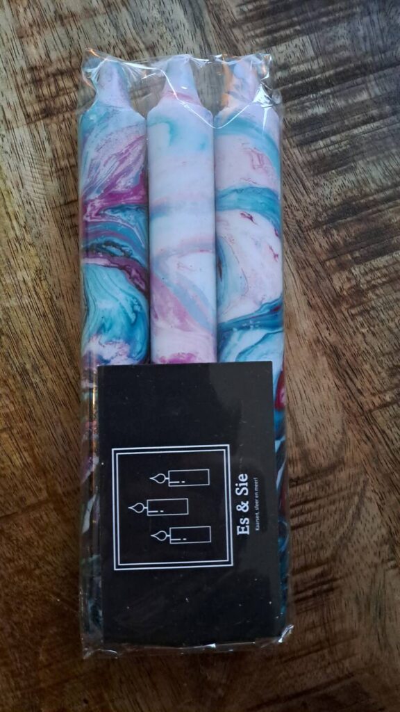 Cadeauset  met 3 marble dinerkaarsen - Afbeelding 6