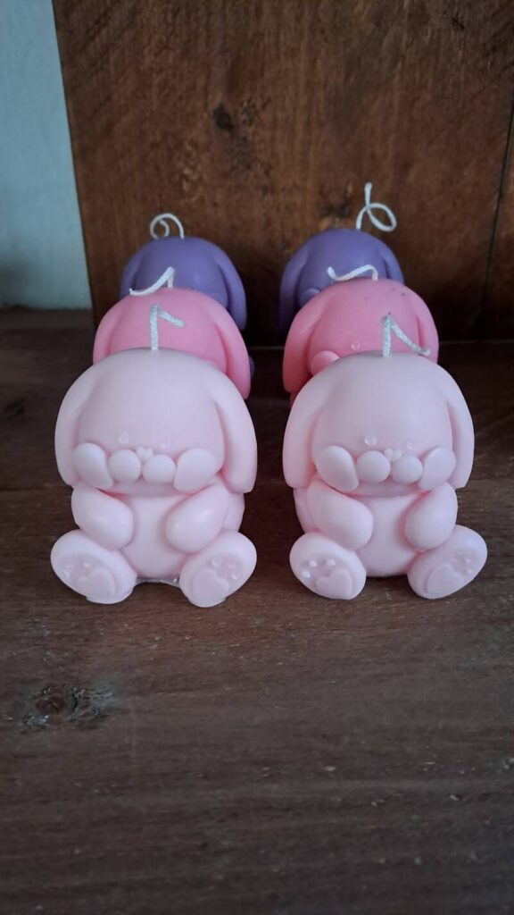kaars -Lief konijn/Haasje- Bunny- paasdecoratie -Easter - Afbeelding 3