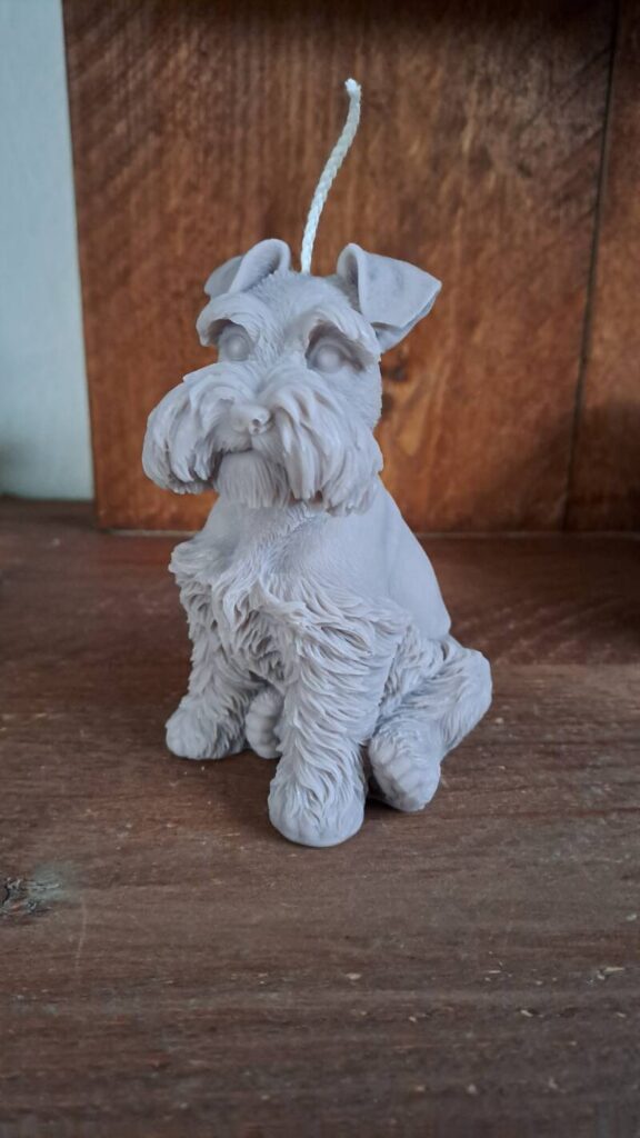 Schnauzer - candle - kaars - cadeau - handgemaakt- koolzaadwas - Afbeelding 6