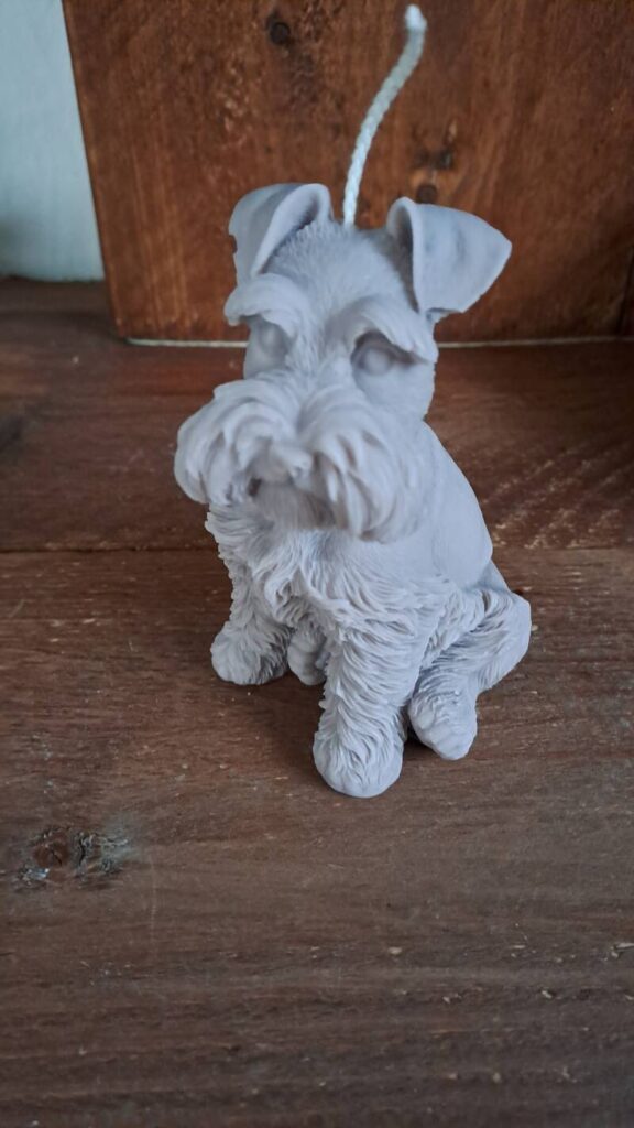 Schnauzer - candle - kaars - cadeau - handgemaakt- koolzaadwas - Afbeelding 7