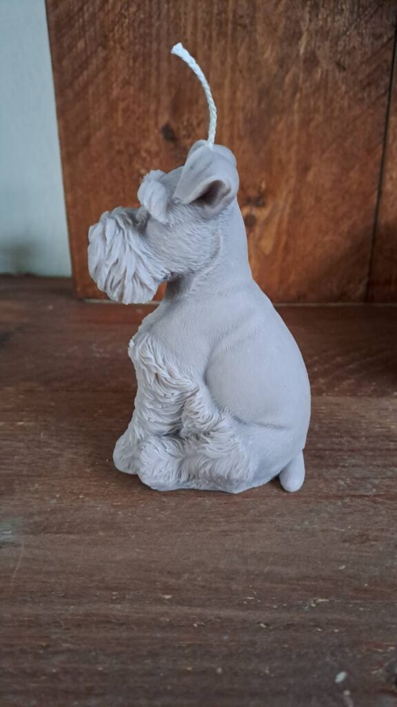 Schnauzer - candle - kaars - cadeau - handgemaakt- koolzaadwas - Afbeelding 8