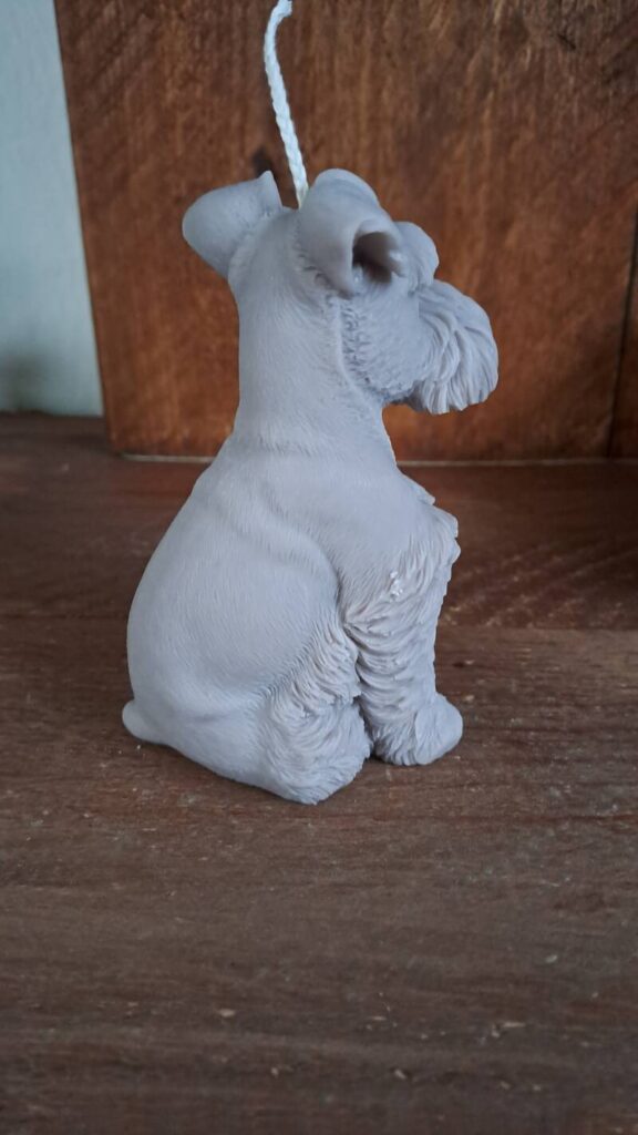 Schnauzer - candle - kaars - cadeau - handgemaakt- koolzaadwas - Afbeelding 9