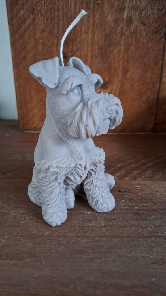 Schnauzer - candle - kaars - cadeau - handgemaakt- koolzaadwas - Afbeelding 10