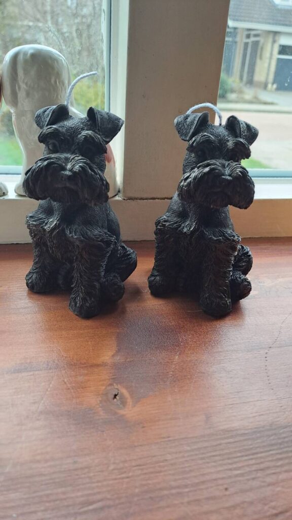 Schnauzer - candle - kaars - cadeau - handgemaakt- koolzaadwas - Afbeelding 5