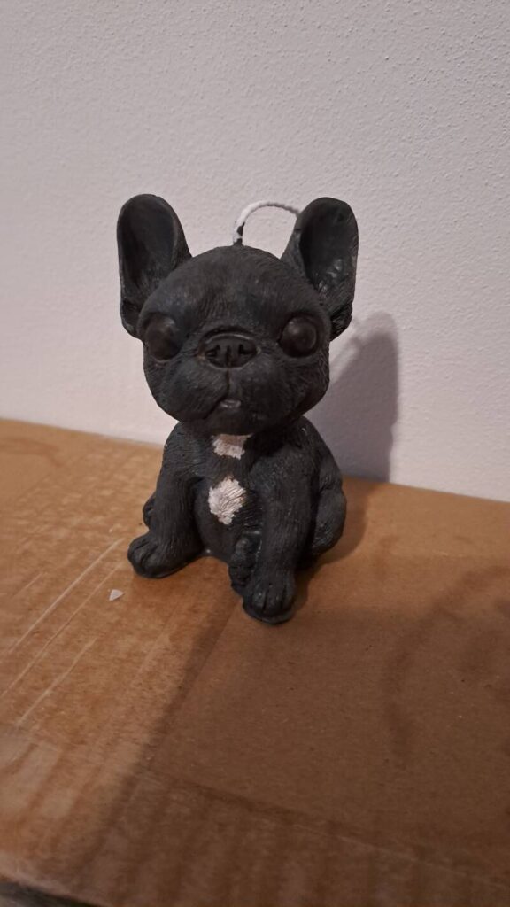 Franse bulldog kaars- koolzaadwas - handgemaakt - Afbeelding 2