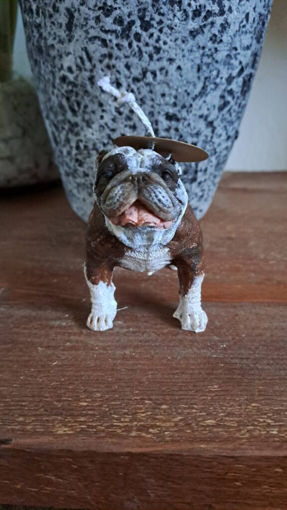Engelse bulldog kaars -english bulldog – candle – handgemaakt