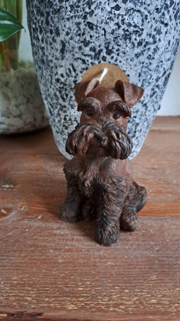 Schnauzer - candle - kaars - cadeau - handgemaakt- koolzaadwas - Afbeelding 4