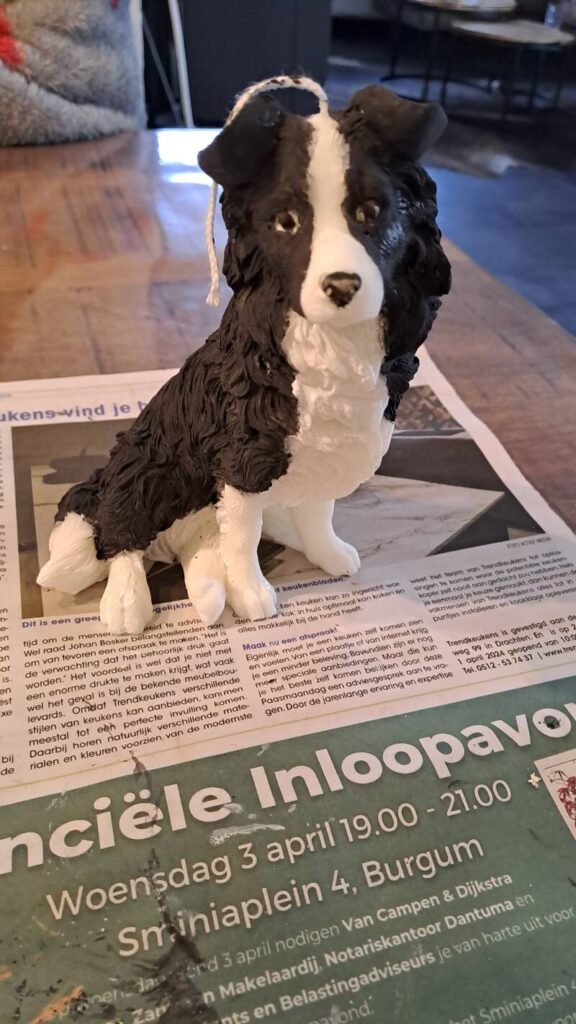 Border collie Kaars- collie – koolzaadwas -handgemaakt