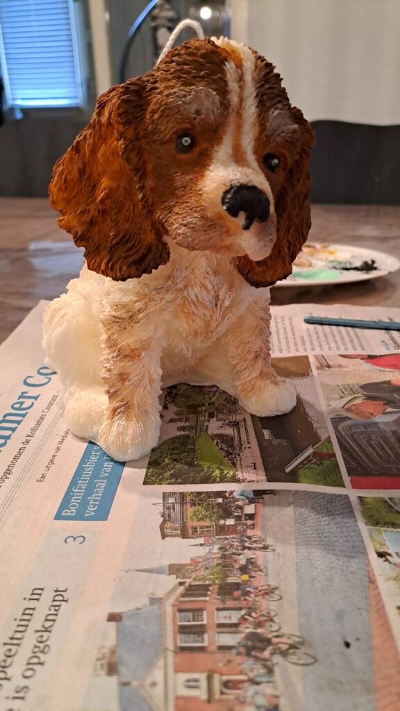 Cocker Spaniel Kaars -candle - handgemaakt -koolzaadwas - Afbeelding 3