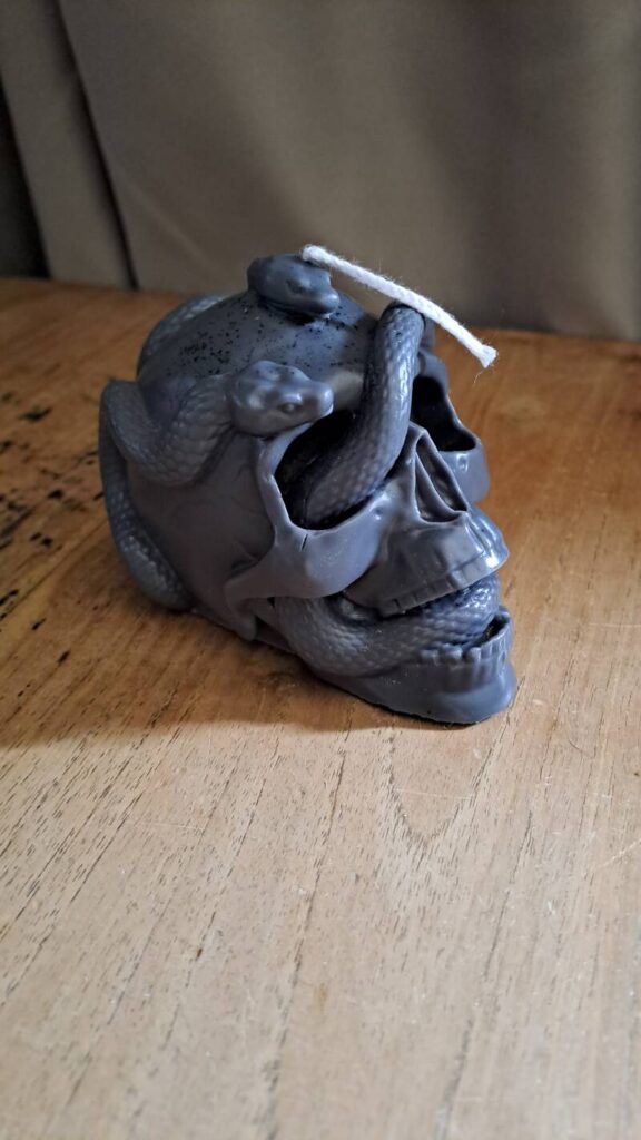 Skull Candle - Kaars - Halloween - Schedel decoratie - Kaarsen- met slang - Afbeelding 11