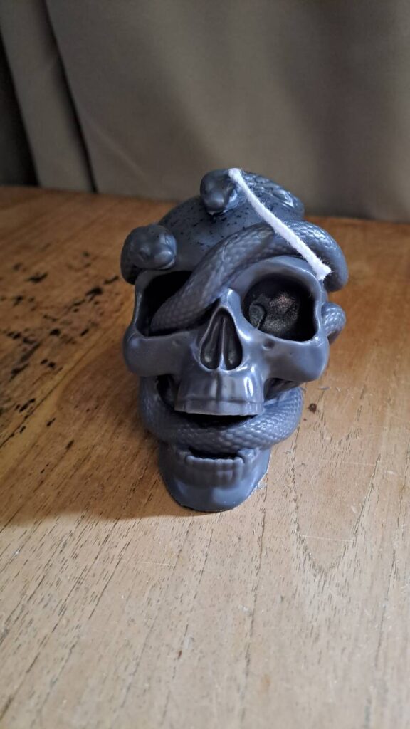 Skull Candle - Kaars - Halloween - Schedel decoratie - Kaarsen- met slang - Afbeelding 12