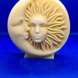 3D kaars zon/maan kaars- 100%koolzaadwas - handmade