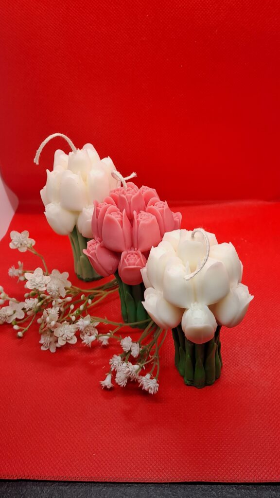 Kaars bosje tulpen- tulips-handgemaakt - Afbeelding 8