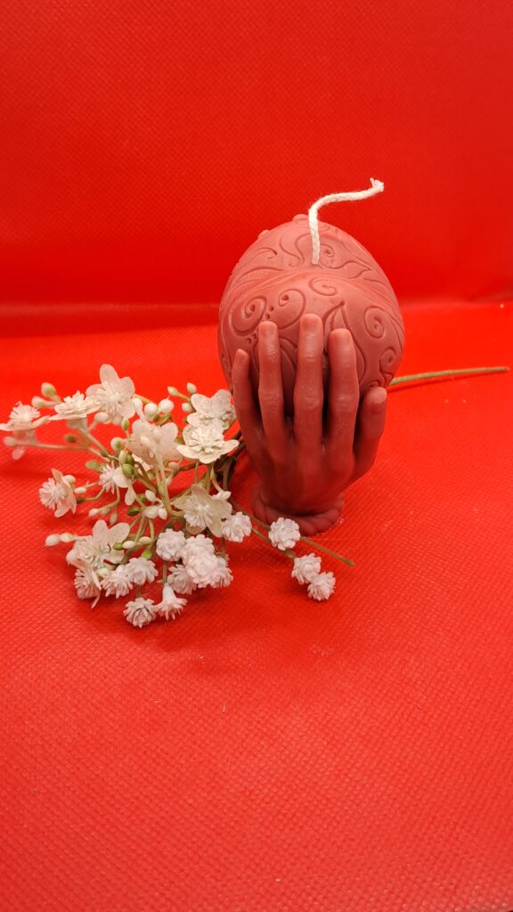 Decoratie kaars handen met hart- handgemaakt -valentijnsdag - Afbeelding 4