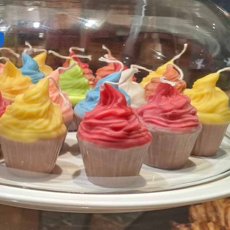 Cupcake kaars- 100%koolzaadwas- handmade-candle