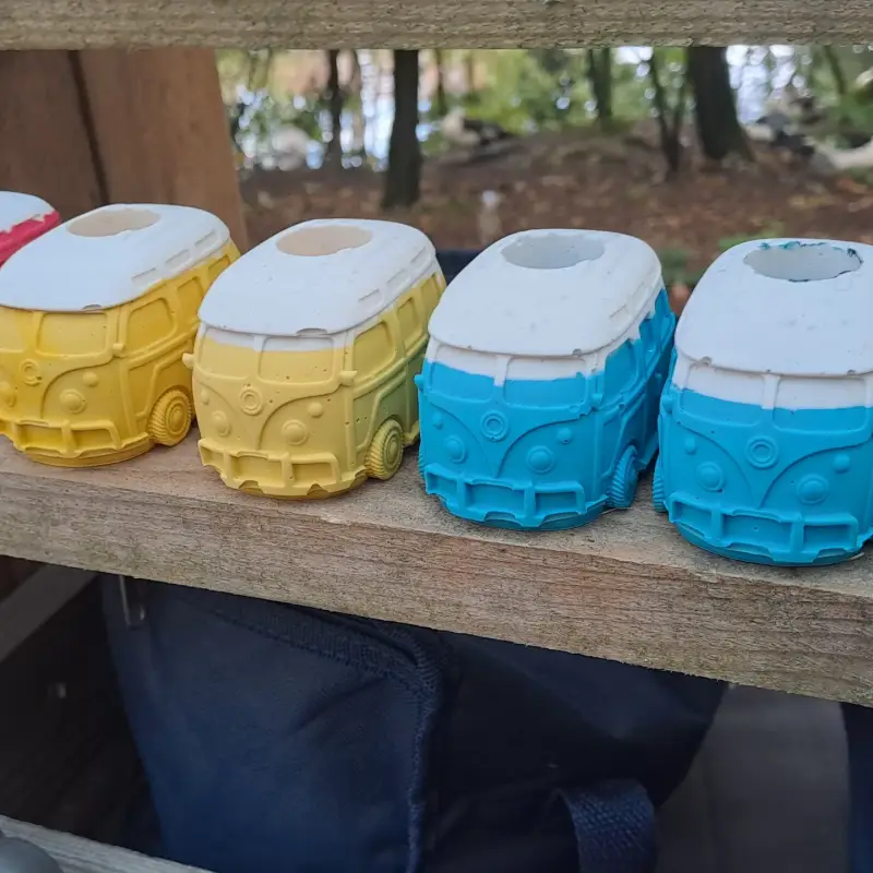 VW Camper bus kandelaar handgemaakt van jesmonite