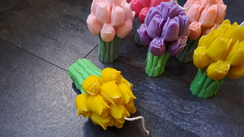Kaars bosje tulpen- tulips-handgemaakt - Afbeelding 6