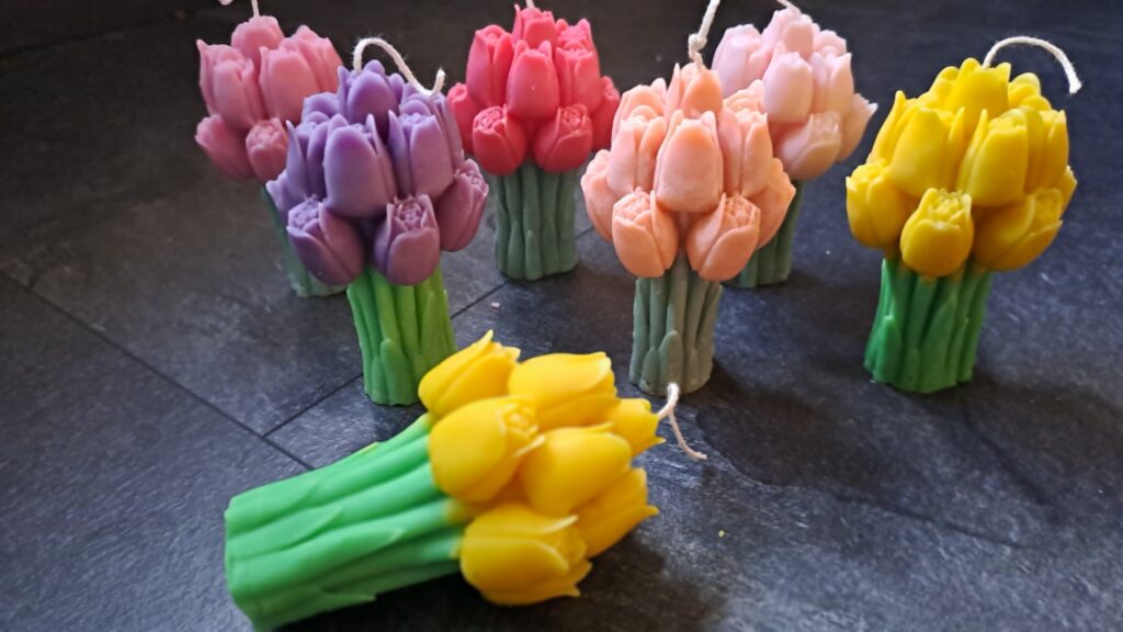 Kaars bosje tulpen- tulips-handgemaakt - Afbeelding 7