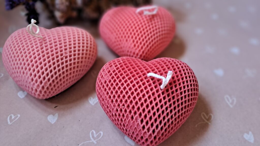 Kaars Groot hart - liefde - houden van- 100% koolzaadwas - Afbeelding 6
