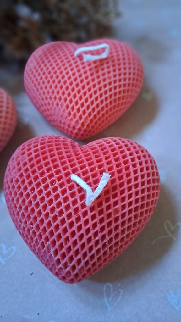 Kaars Groot hart - liefde - houden van- 100% koolzaadwas - Afbeelding 7