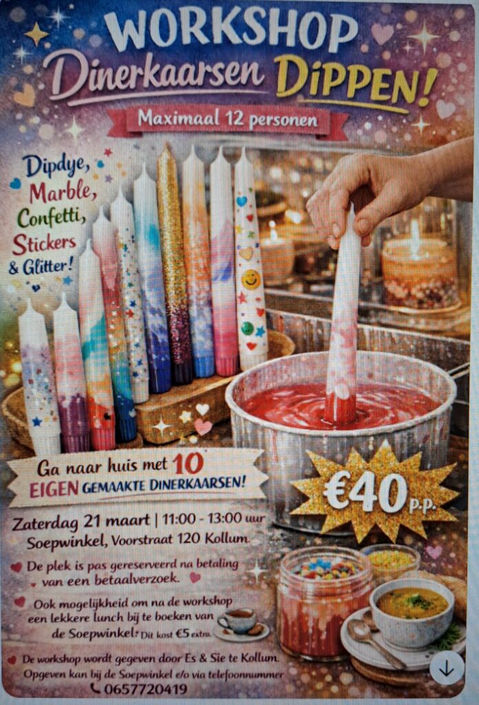 Workshop Kaarsen dippen Regulier