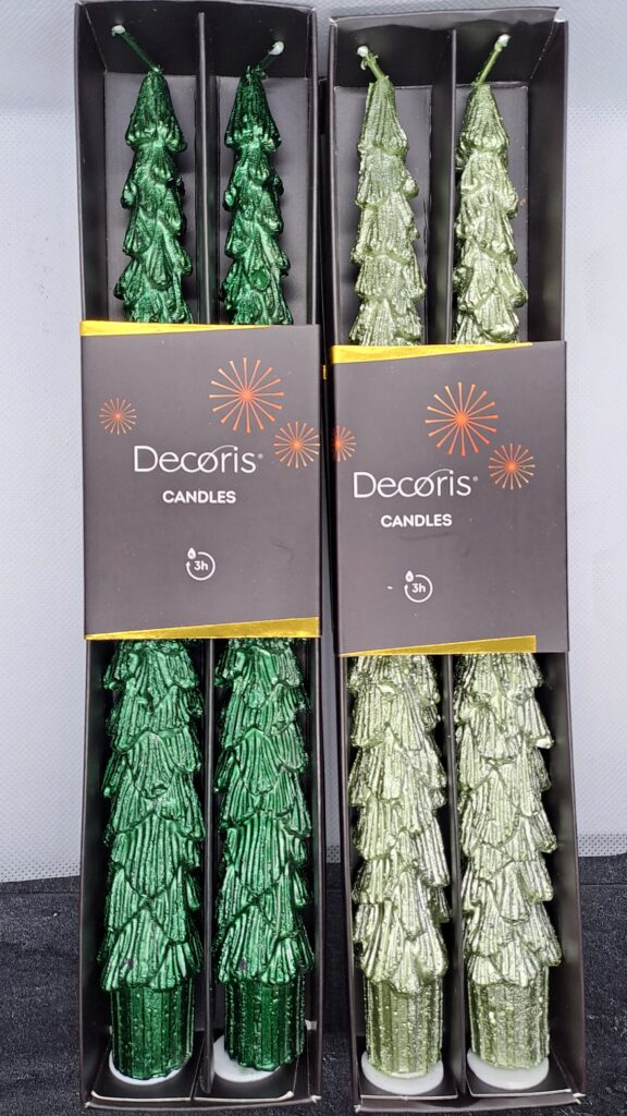 Set van 2 kerstboom dinerkaarsen